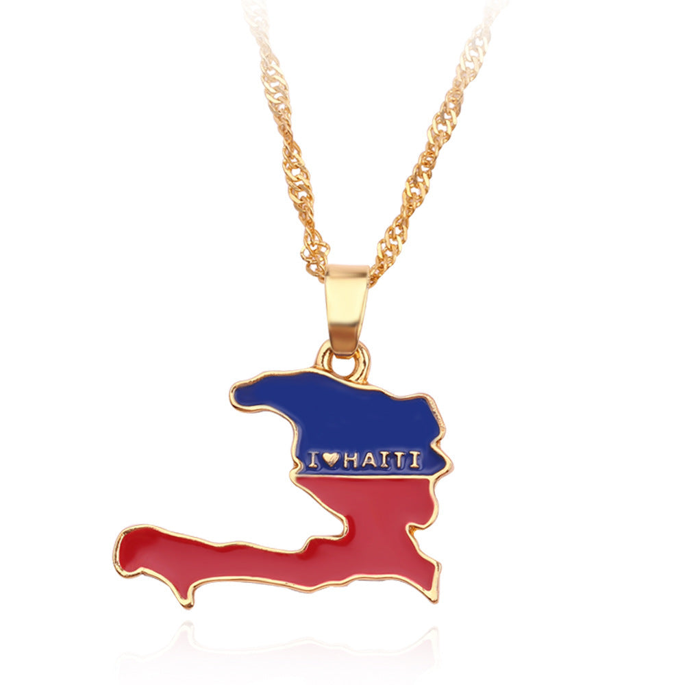 Mexico Lebanon Saint Lucia Map Necklace