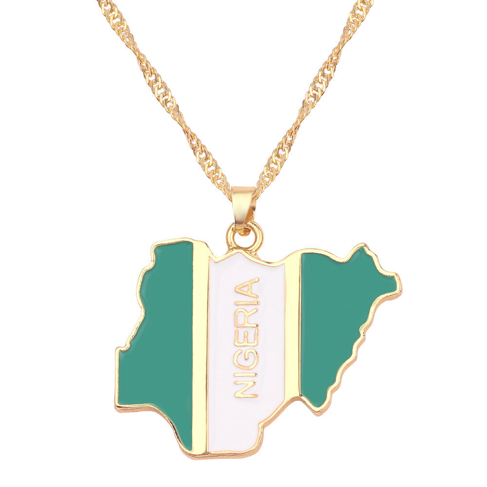 Stylish And Simple Country Map Necklace Personality