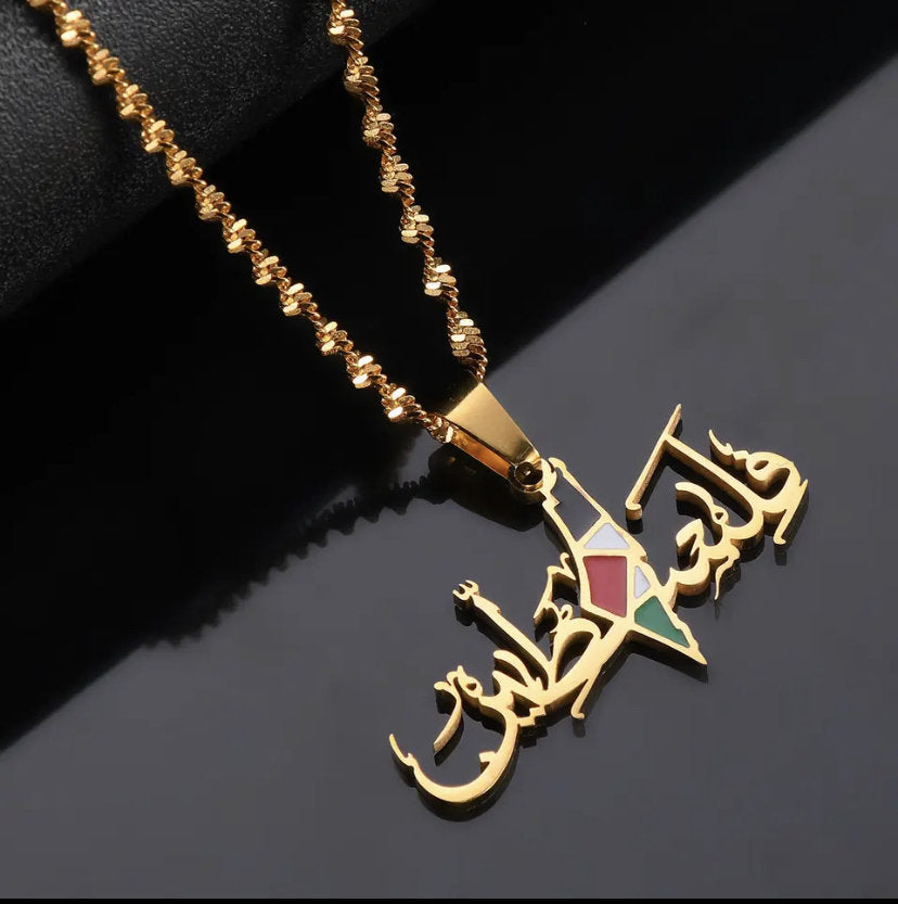 Necklace Stainless Steel Fashion Map Personality Necklace