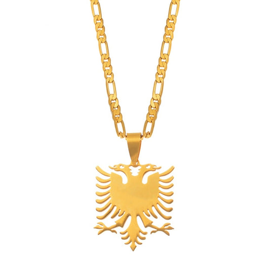 Albanian Eagle Map Pendant Necklace