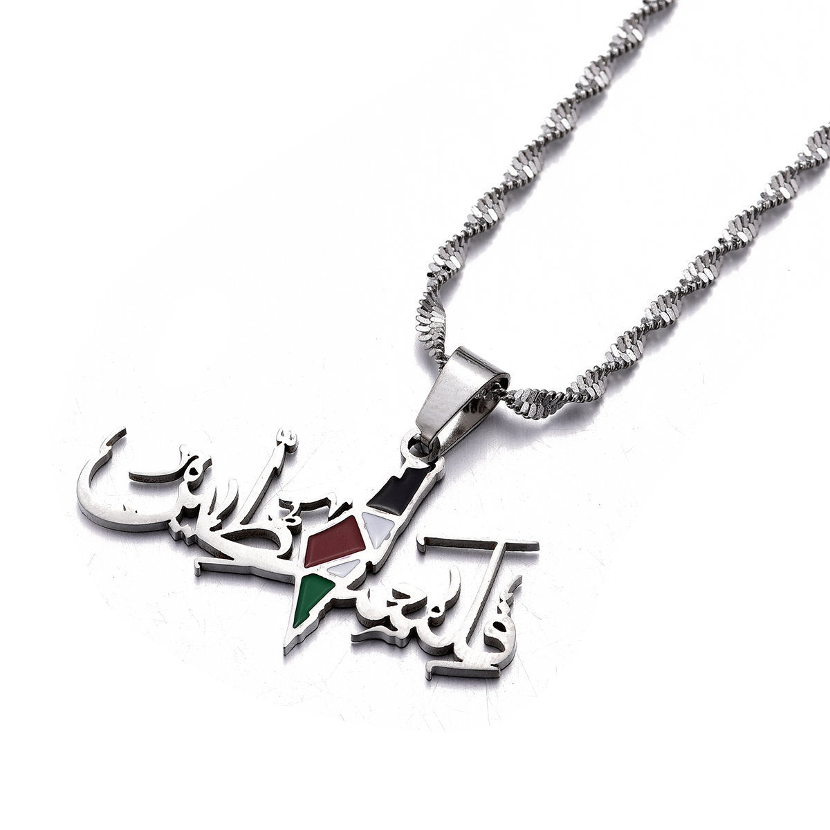 Necklace Stainless Steel Fashion Map Personality Necklace