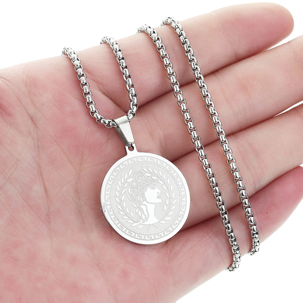 Hera Is The Goddess Of Women Necklace Ancient Greek Goddess Family Marriage Childbirth Collar Amulet Stainless Steel Necklace