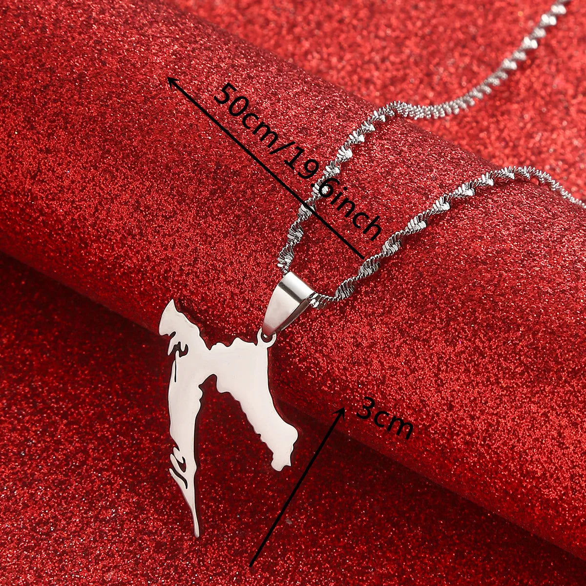 Stainless Steel Silver Country Croatia Croatian Map Pendants Necklaces Women Chains Jewelry For Men Girl Gifts