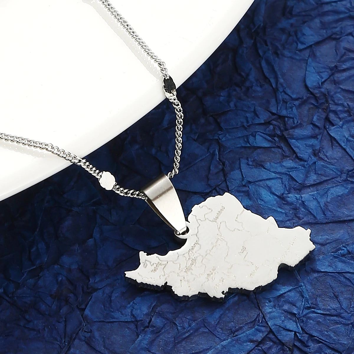 Gold Color Country Iran Map Pendant Necklace Women Men Iranian Neck Chain Charm Jewelry