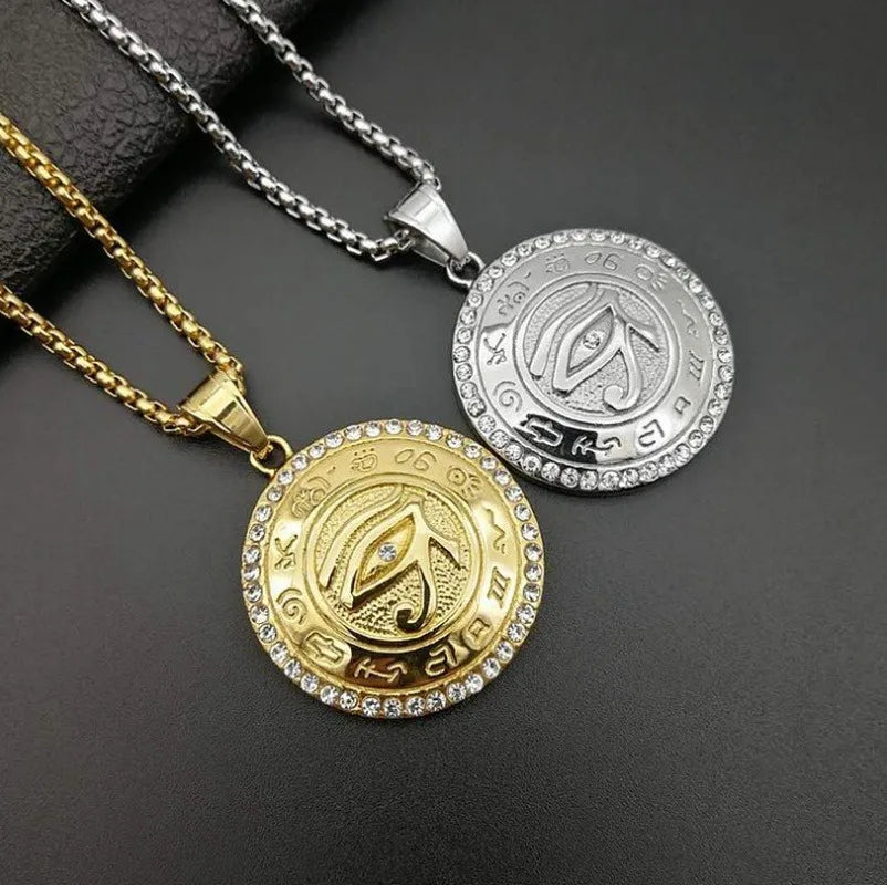 Mythological Style Egyptian The Eye of Horus Pendant Necklace for Women/Men Gold Color High Quality Metal Amulet Jewelry