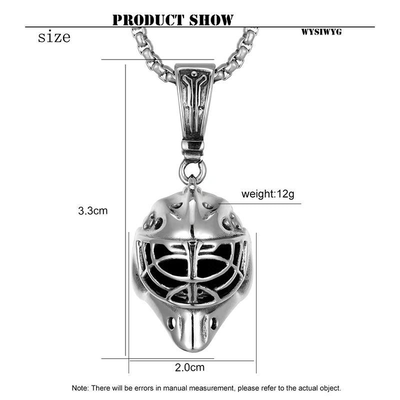 European and American Stainless Steel Knight Mask Pendant Retro Roman Men‘s and Women's Stainless Steel Helmet Pendant Necklace