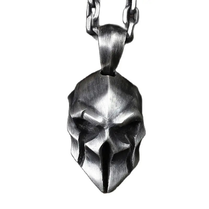 Exquisite Handmade Skull Roman Helmet Mask Knight Warrior Pendant Necklace Men\\\\'s Jewelry Accessories Necklace