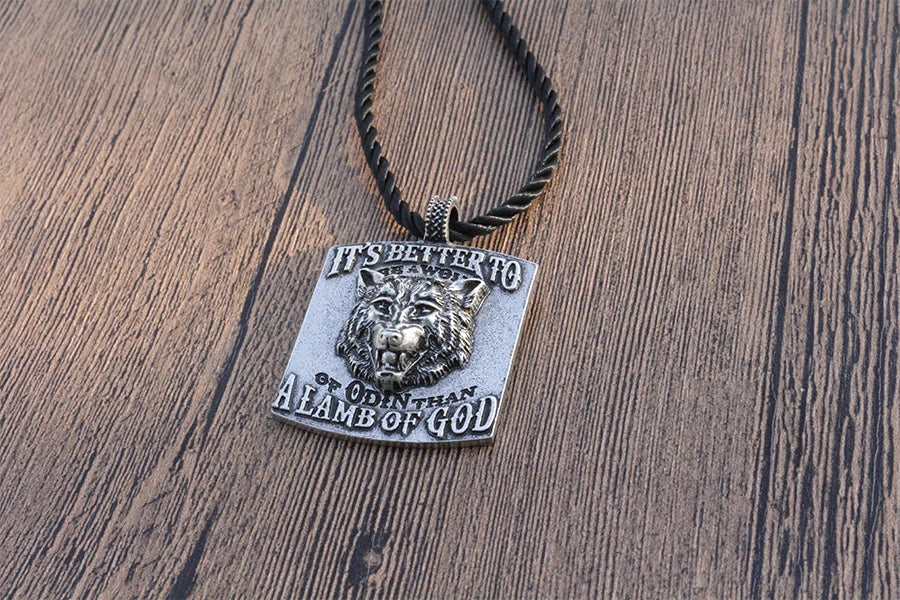 1pcs lanseis viking Wolf Odin Valhalla jewelry Norse Thor Pagan Gods men pendant Heathen Asatru Celt Norse Rune  Animal necklace