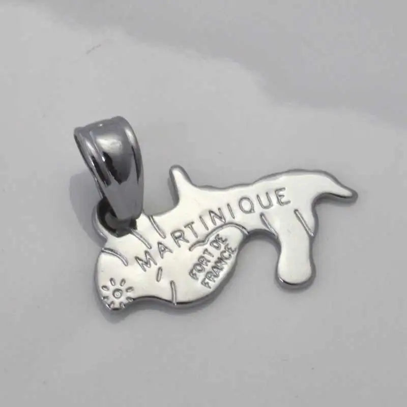 martinique map pendant & necklace  country map martinique map jewelry