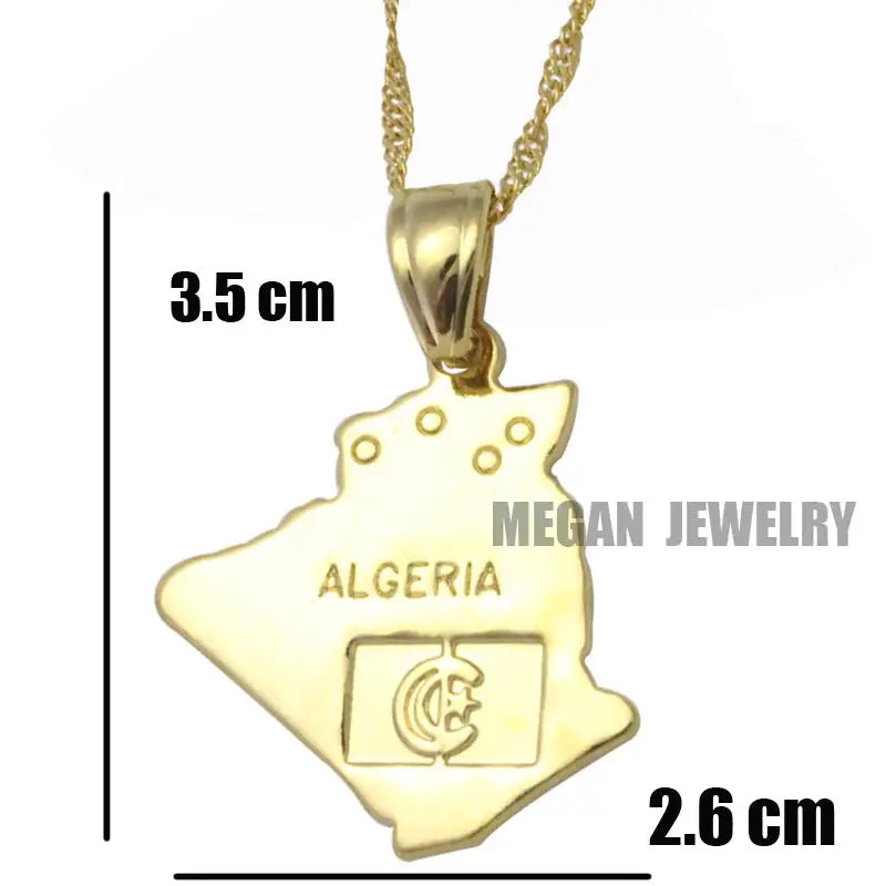 Algeria map Algeria National Flag pendant & necklace , country map jewelry