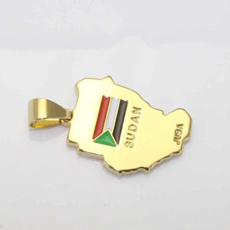 sudan map sudan National Flag pendant & necklace , country map jewelry