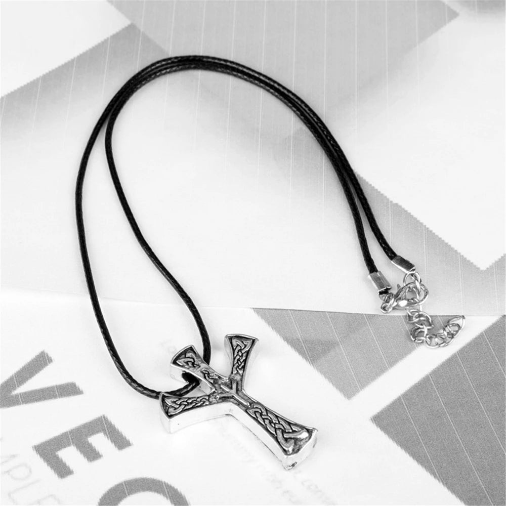 Viking Slavic Algiz Rune necklace Runes Amulet Jewelry Viking Silver Plated Men Jewelry Personality Charms Necklace Women Gift