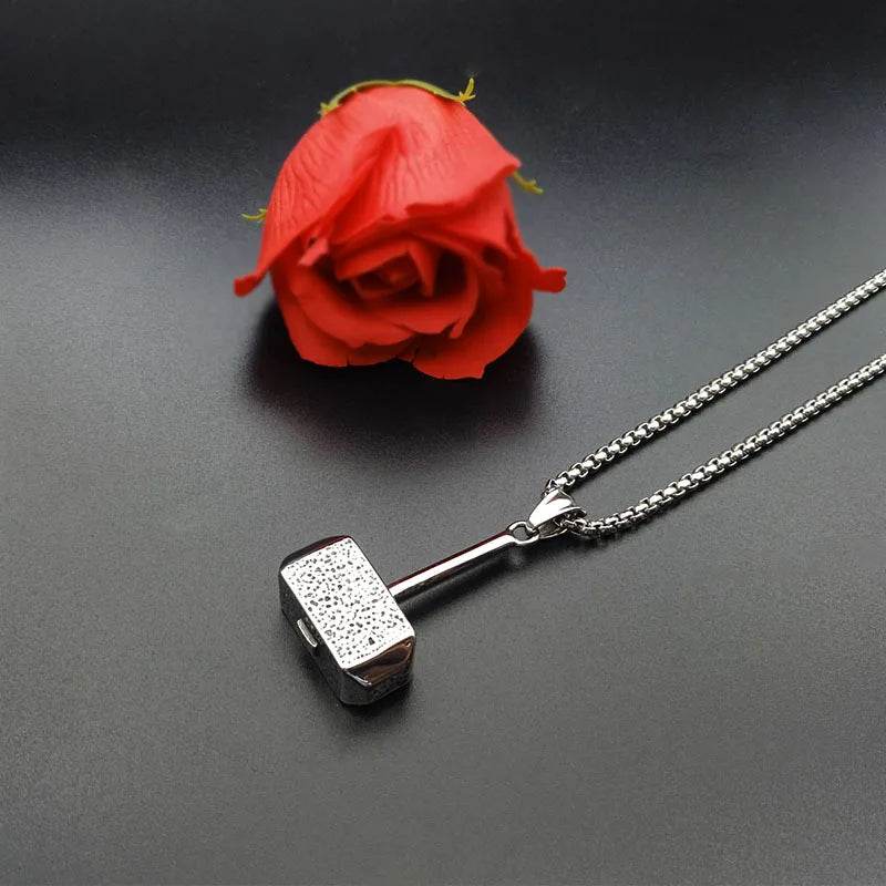 Fashion Thor Hammer Pendant  Necklace The Dark World Stainless Steel Necklace for Men Women Mjolnir's Norse Mythology Jewelry