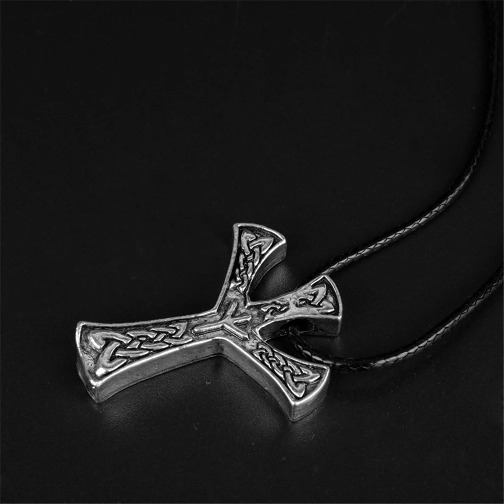 Viking Slavic Algiz Rune necklace Runes Amulet Jewelry Viking Silver Plated Men Jewelry Personality Charms Necklace Women Gift