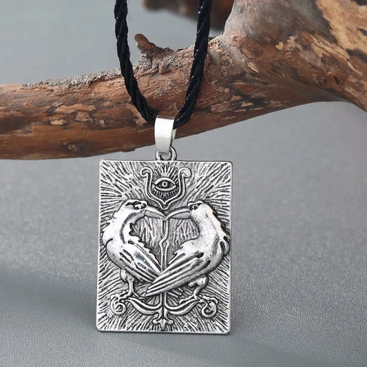 Kinitial Valknut Norse Vikings Odin's Symbol Huginn Munin Animal Ravens Necklaces Evil Eye Pendant Necklace Slavic Runes Jewelry