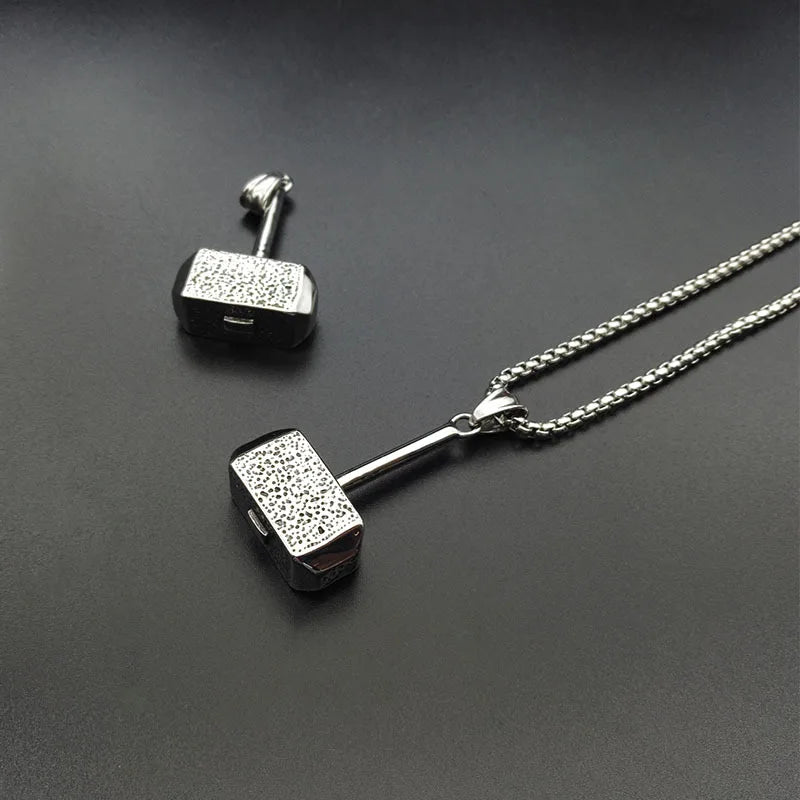 Fashion Thor Hammer Pendant  Necklace The Dark World Stainless Steel Necklace for Men Women Mjolnir's Norse Mythology Jewelry