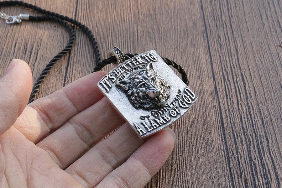 1pcs lanseis viking Wolf Odin Valhalla jewelry Norse Thor Pagan Gods men pendant Heathen Asatru Celt Norse Rune  Animal necklace