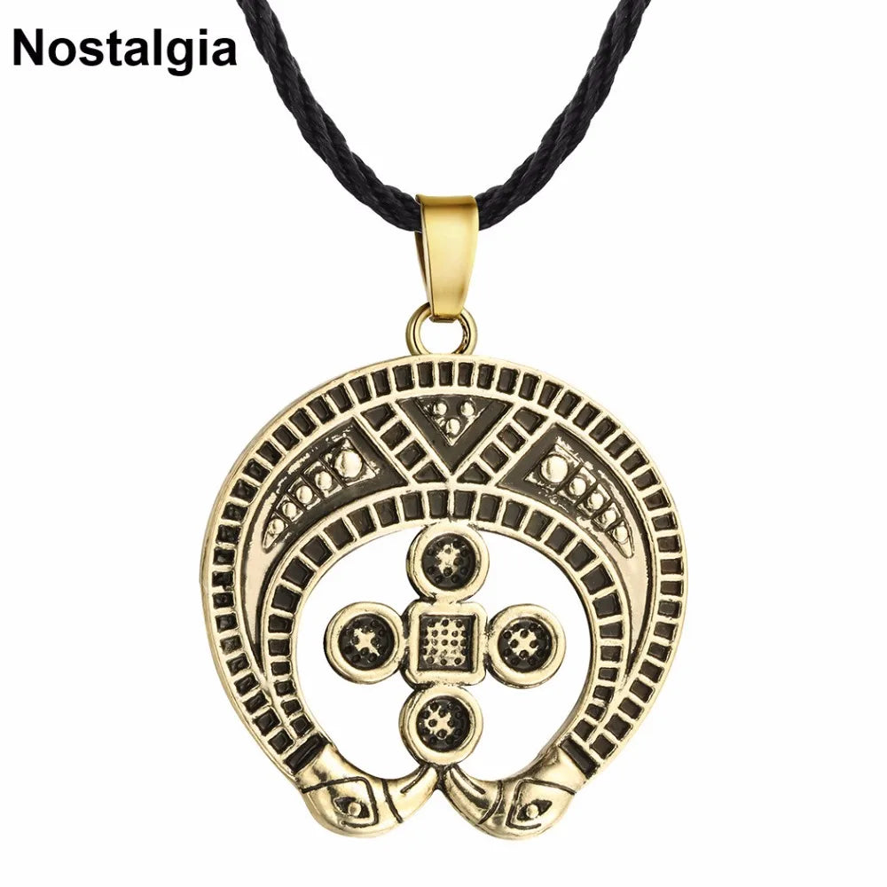 Nostalgia Slavic Amulet Charm Woman Chains Necklace Men Lunnitsa Symbol Viking Raven Runes Pagan Jewelry