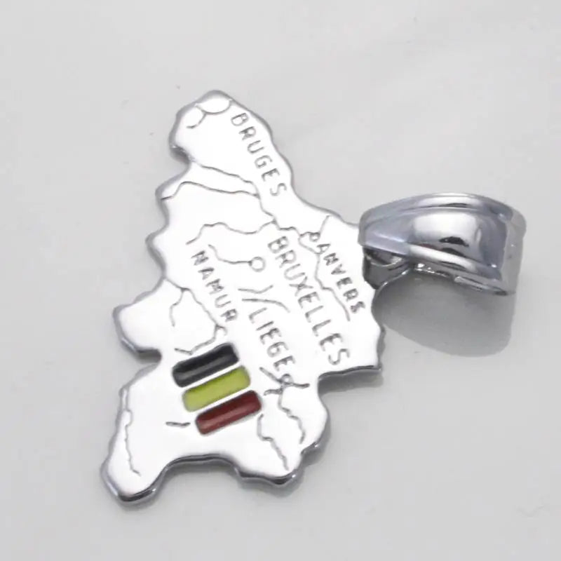 Belgium map Belgium National Flag pendant & necklace for women & men, country map jewelry