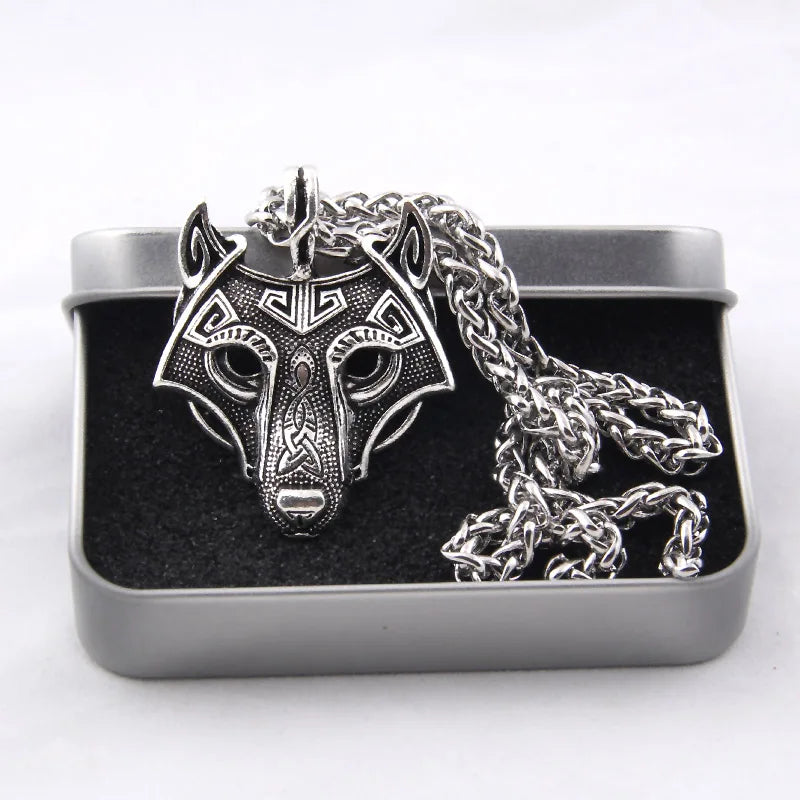 Yage 5Colors 1pcs Norse Vikings Pendant Necklace Norse Wolf Head Necklace Original Animal Jewelry Wolf Head hange