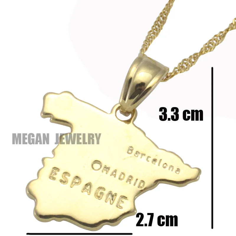 Spain map pendant & necklace , country map Spain map jewelry