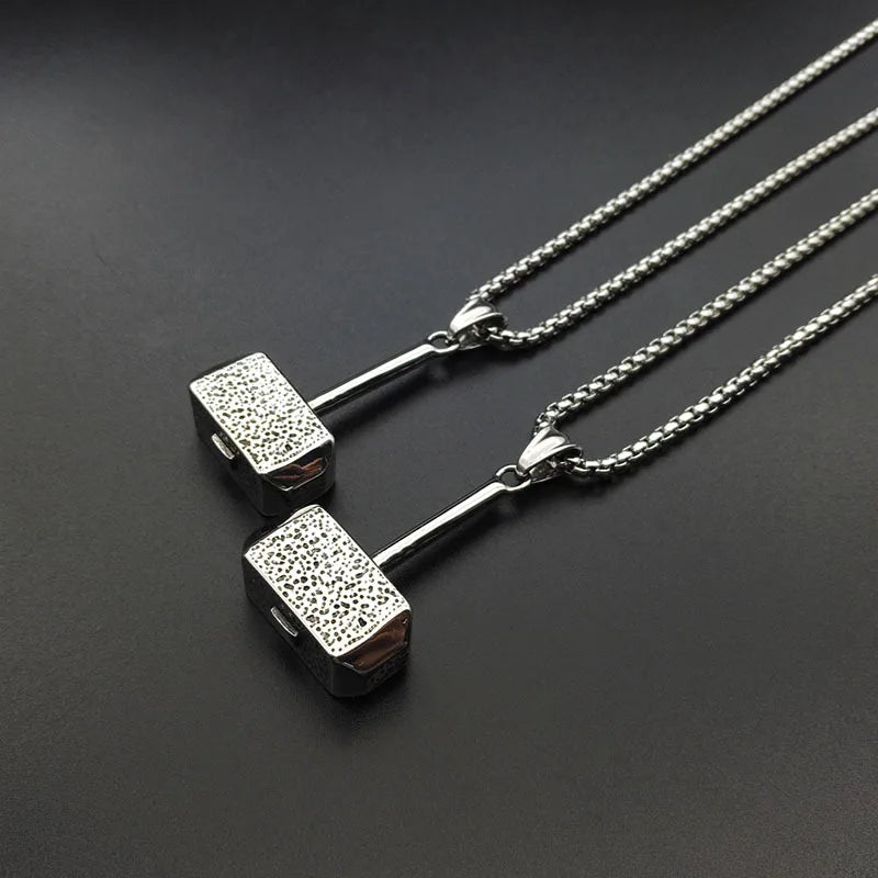 Fashion Thor Hammer Pendant  Necklace The Dark World Stainless Steel Necklace for Men Women Mjolnir's Norse Mythology Jewelry