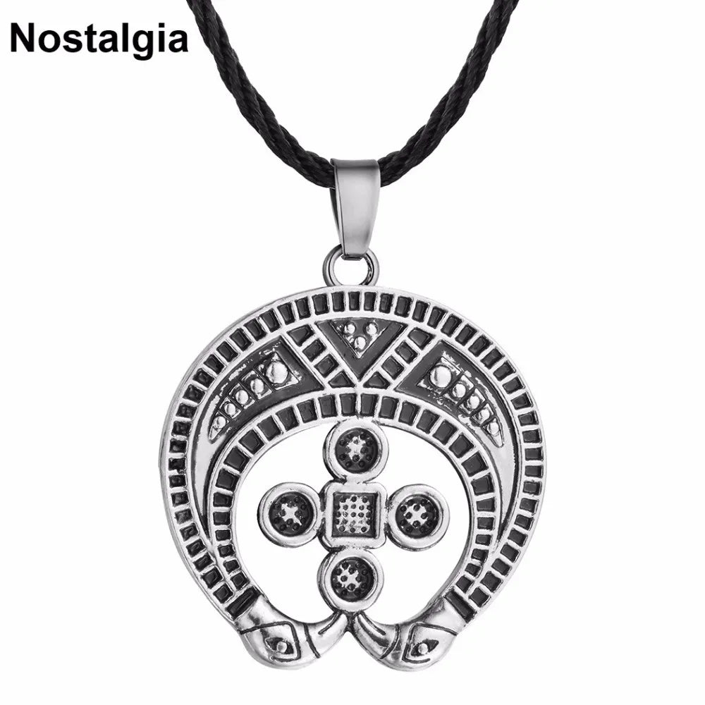 Nostalgia Slavic Amulet Charm Woman Chains Necklace Men Lunnitsa Symbol Viking Raven Runes Pagan Jewelry