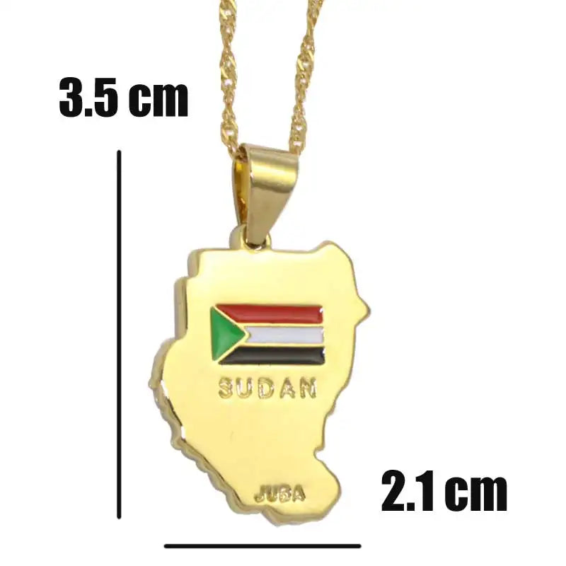 sudan map sudan National Flag pendant & necklace , country map jewelry