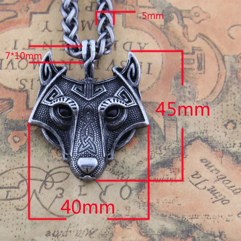 Yage 5Colors 1pcs Norse Vikings Pendant Necklace Norse Wolf Head Necklace Original Animal Jewelry Wolf Head hange