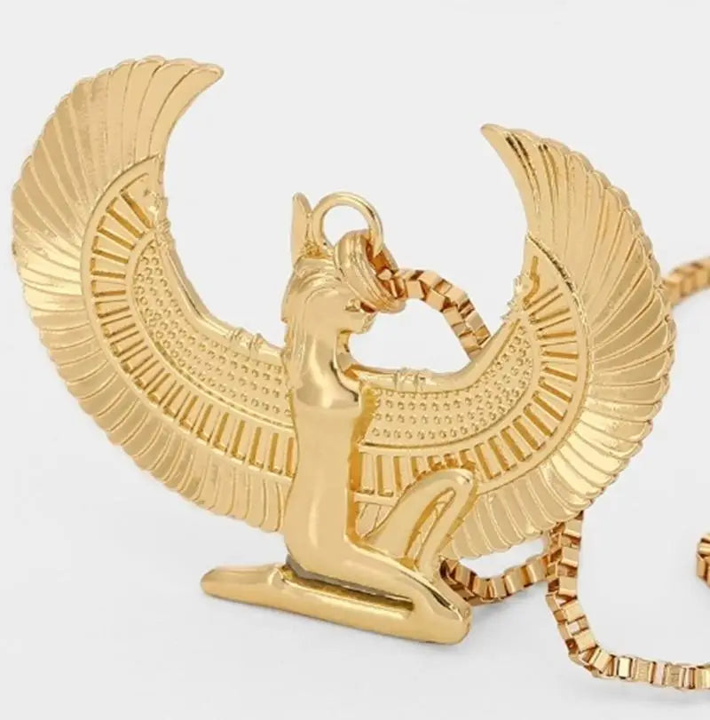 Exquisite Ancient Greek Winged Goddess Pendant Necklace Women's Fashion Romantic Lucky Amulet Jewelry Gift