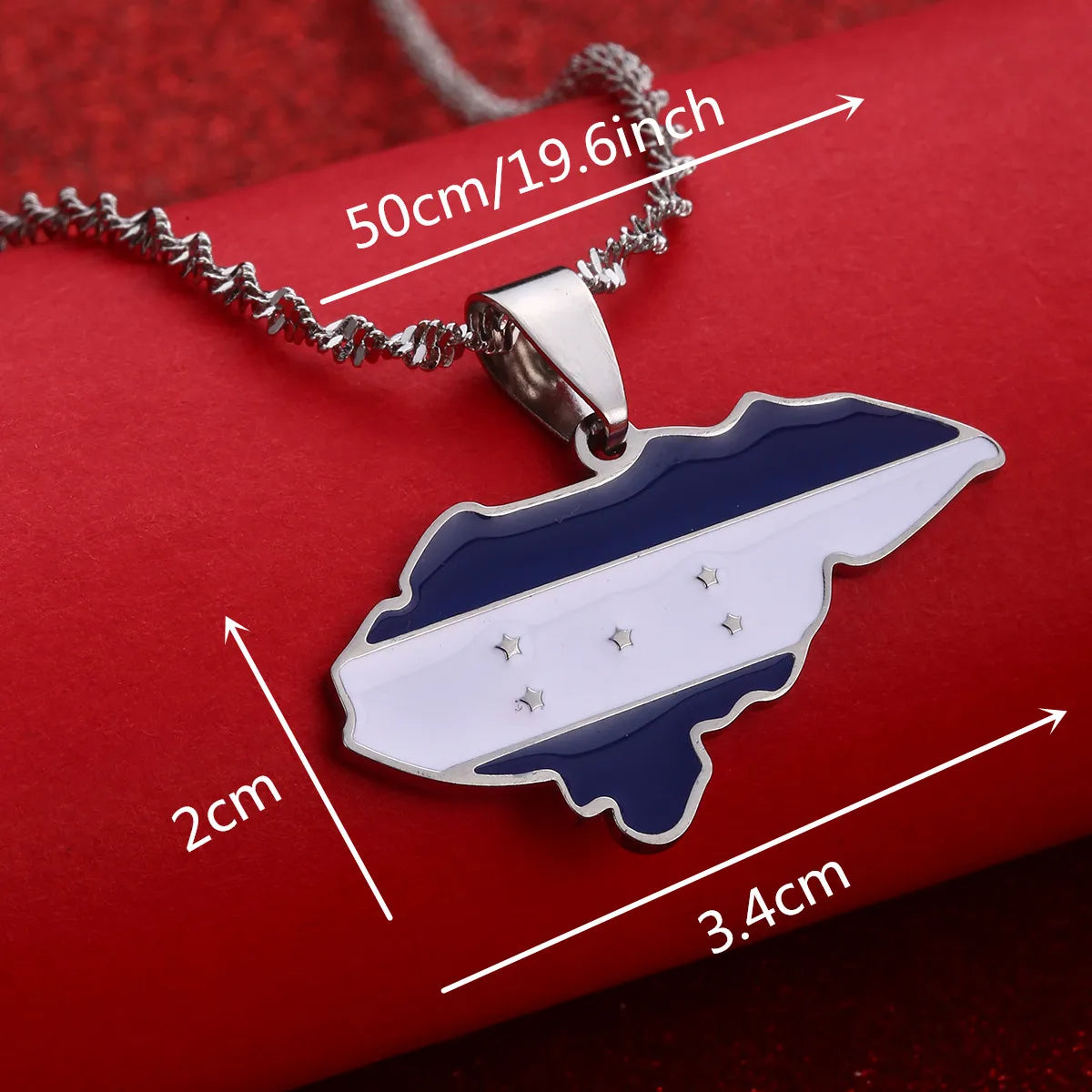 New Honduras Map Flag Pendant Necklaces for Women Men Honduras Country Jewelry Patriotic Gifts