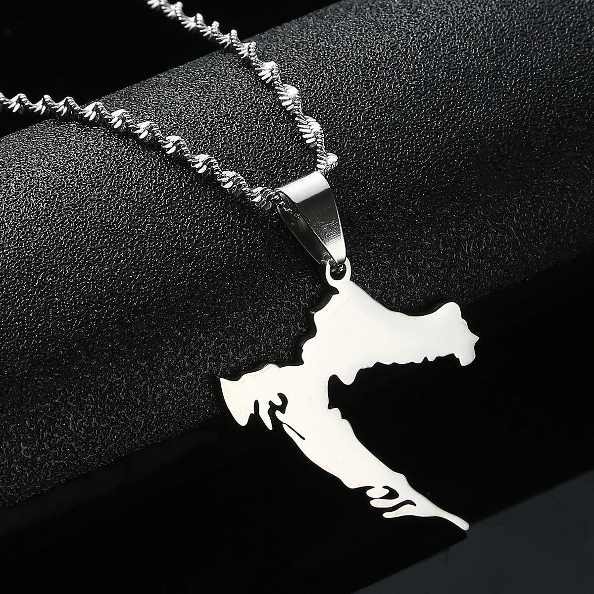 Stainless Steel Silver Country Croatia Croatian Map Pendants Necklaces Women Chains Jewelry For Men Girl Gifts