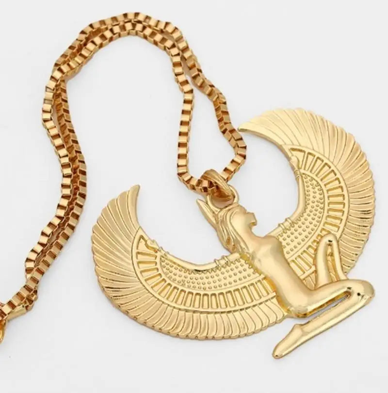 Exquisite Ancient Greek Winged Goddess Pendant Necklace Women's Fashion Romantic Lucky Amulet Jewelry Gift