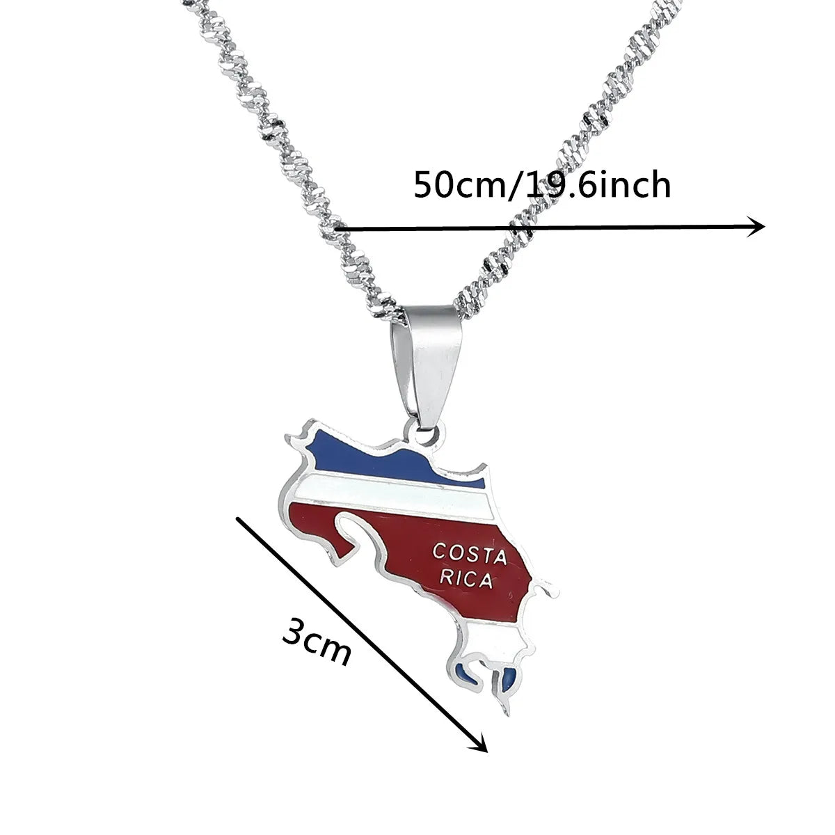 Country Flag Silver Plated Gold Color La Republica De Costa Rica Map Pendant Chains Necklaces