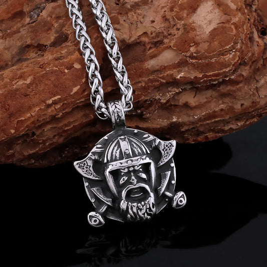 Exquisite Creative Egyptian Mythological Pharaoh Divine Axe Viking Necklace Nordic Men's Retro Stainless Steel Pendant Jewelry