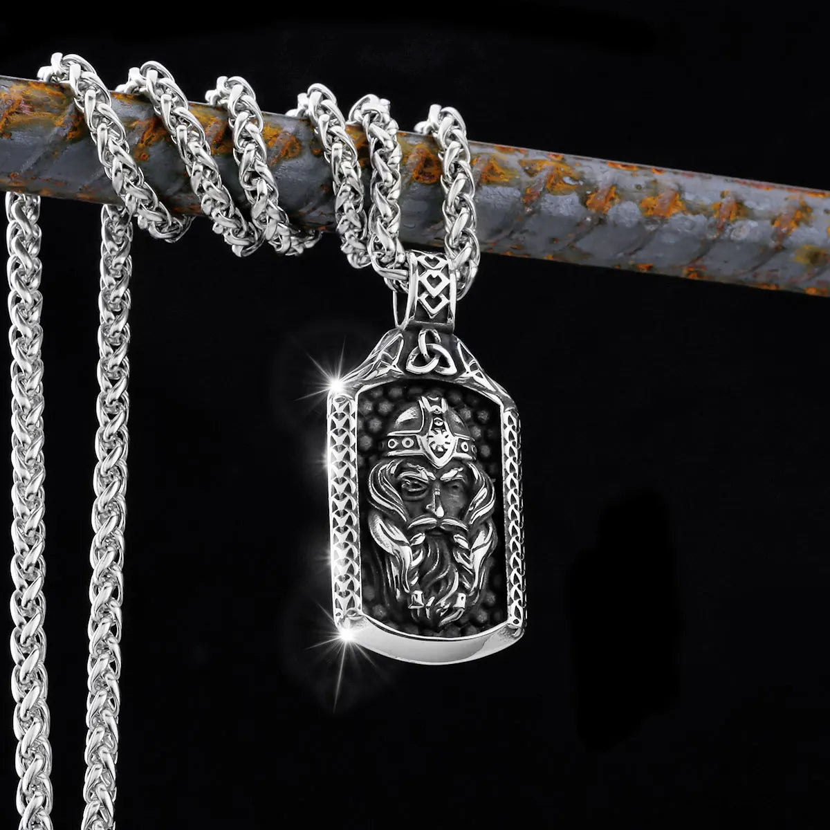 Retro Stainless Steel Egyptian Mythological Totem Pharaoh Viking Necklace Nordic Men's Fashion Amulet Jewelry Gift Wholesale