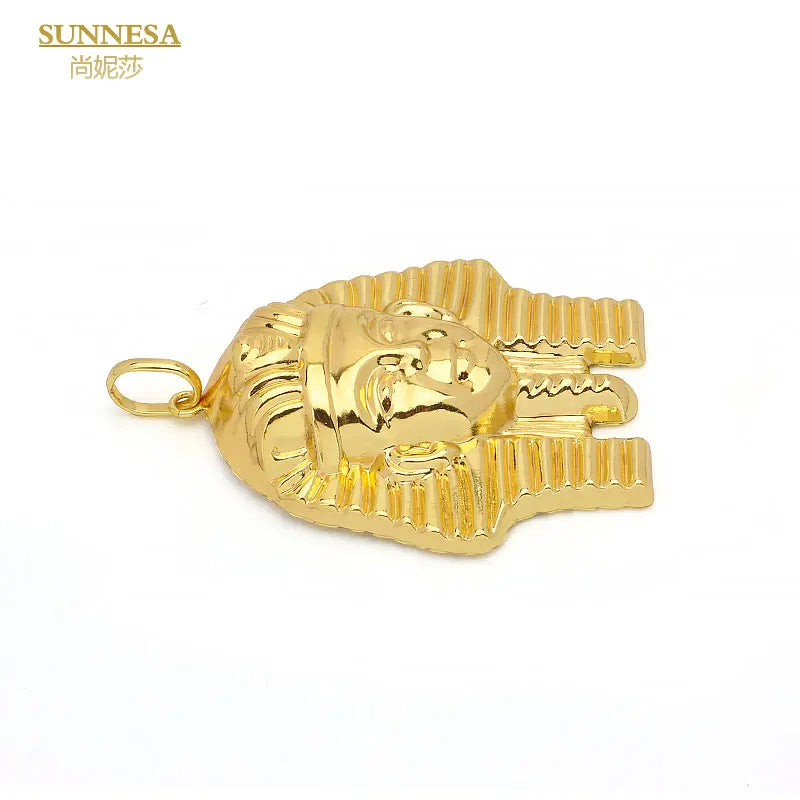 SUNNESA Unisex 18k Gold Plated Jewelry Sets for Egyptian Head Pendant Necklace Wedding Engagement Party Jewelry