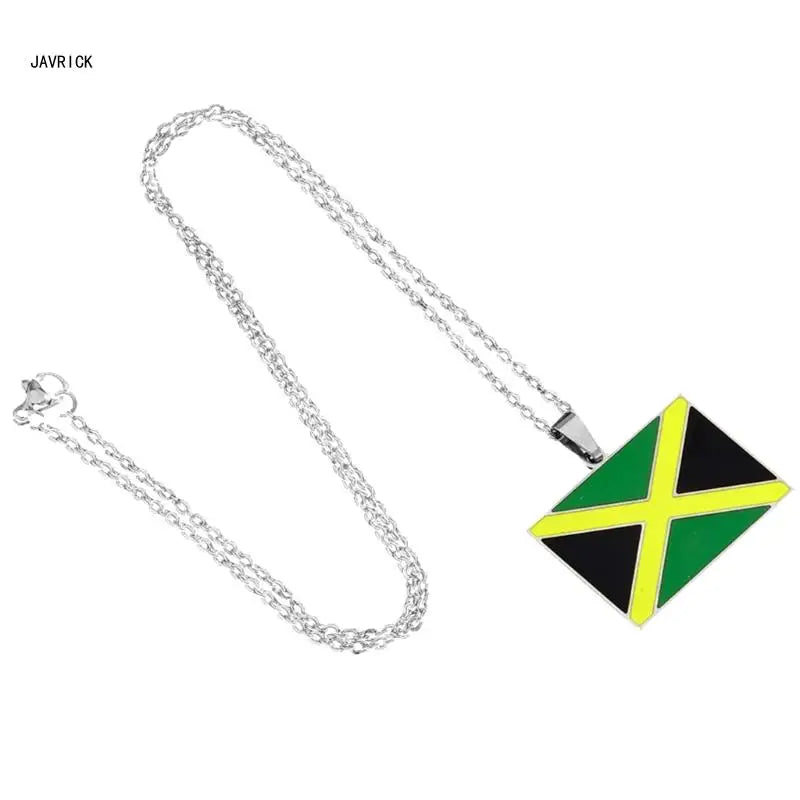 Fashion Country Map Necklace for Women Men Jamaica Pendant Necklace Gift D0LC