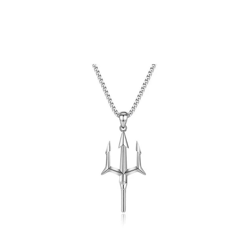 Ancient Greek Neptune Trident Pendant Sailor Harpoon Metal Necklace Nautical Amulet Jewelry Gift Accessory For Men And Women