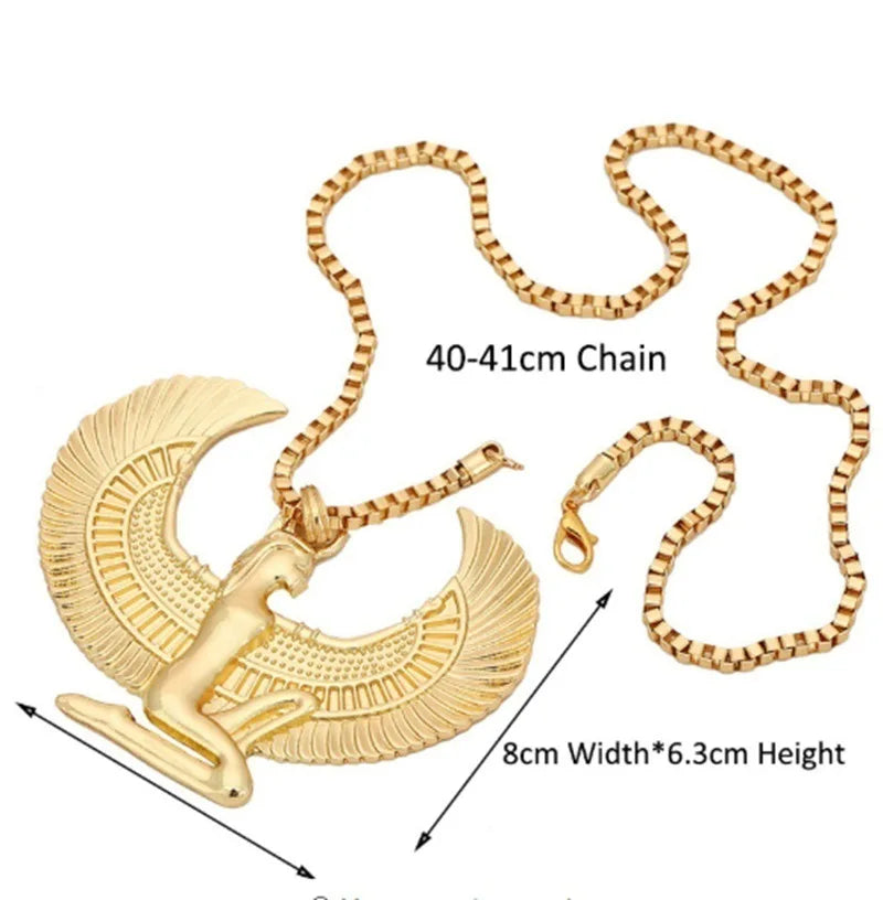 Exquisite Ancient Greek Winged Goddess Pendant Necklace Women's Fashion Romantic Lucky Amulet Jewelry Gift