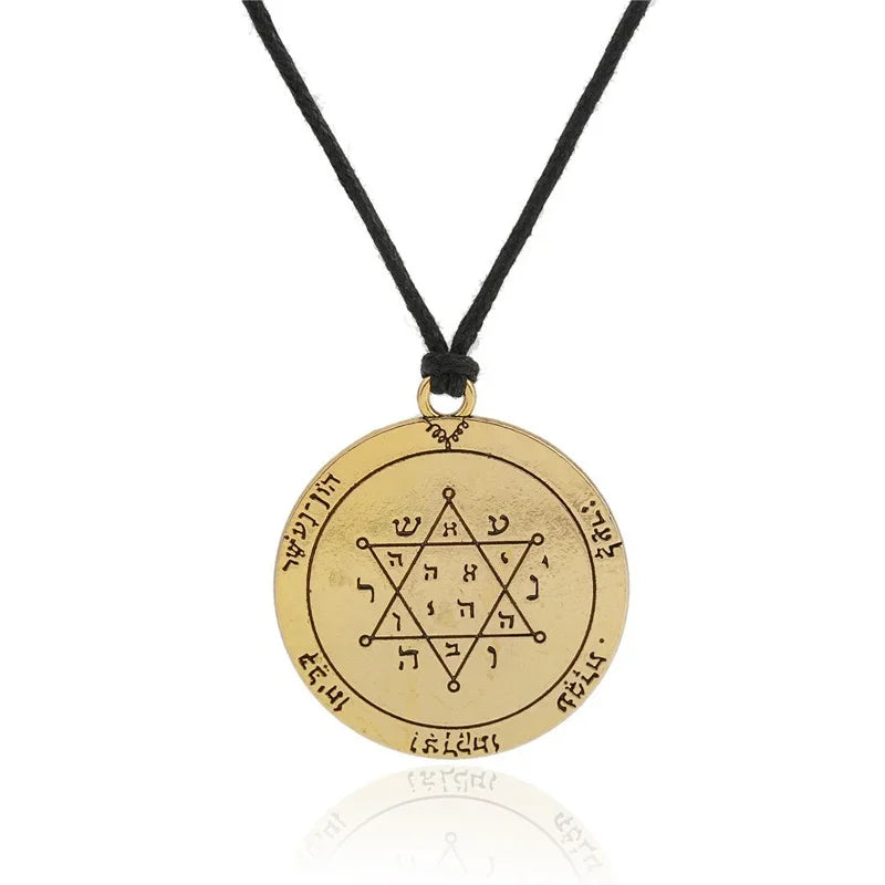 Seal of Solomon Pendant The Second Pentacle of Jupiter Runes Necklace Talisman Women Mens Viking Jewelry