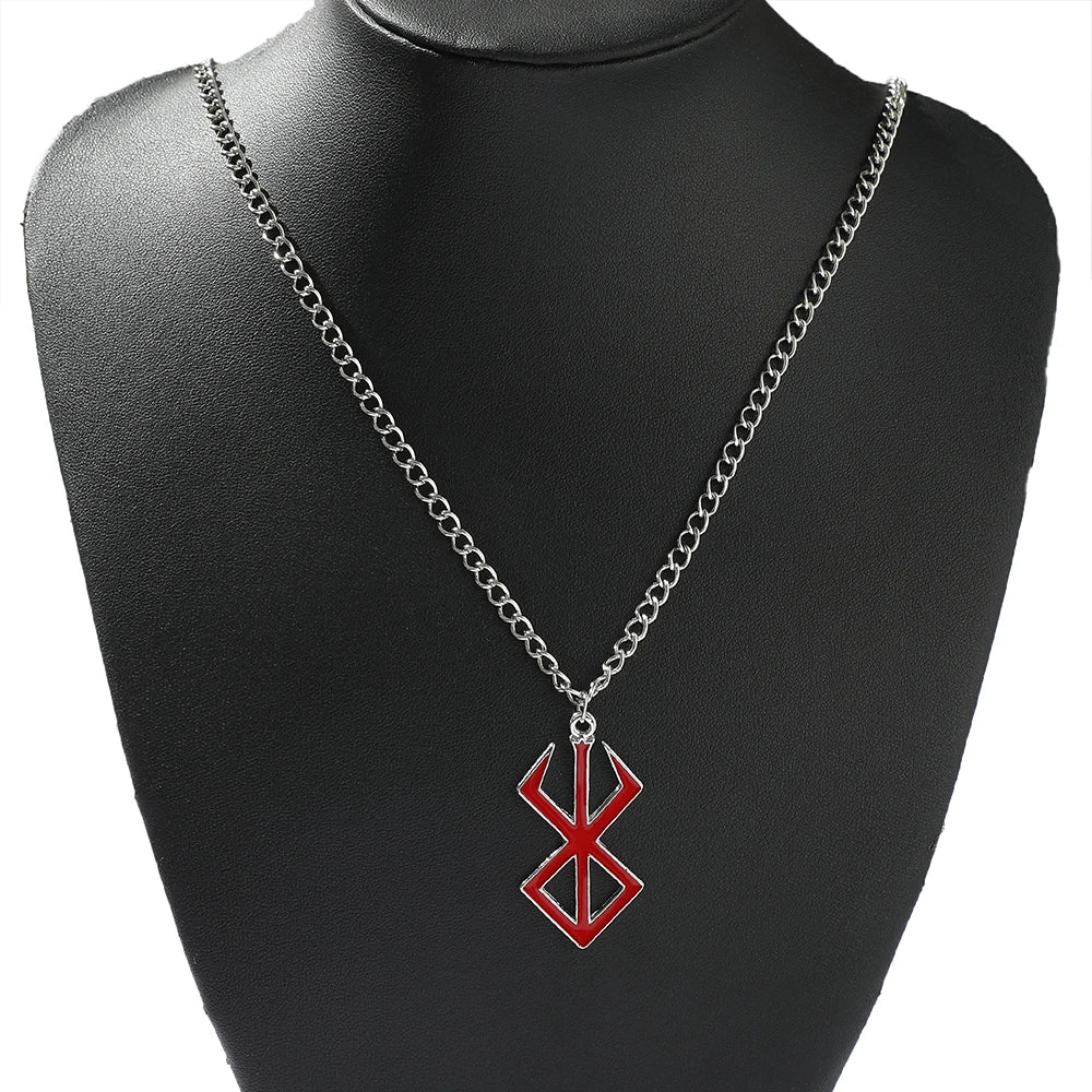 Fashion Berserk Necklace Guts Sword Logo Pendants Necklace Mad Warrior Of Norse Viking Mythology Men Chain Necklaces Gift