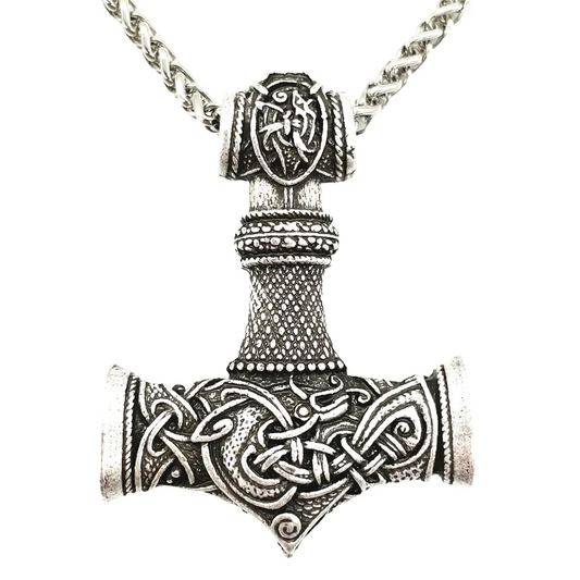 Nostalgia New Thor Hammer Nordic Viking Runes Pendant Necklace Mjolnir Protection Jewelry