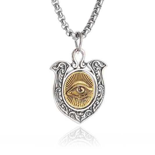 Vintage Ancient Greek Mythology Anubis Angel Eye Pendant Necklace Men Women Egyptian Amulet Protection Jewelry Gift