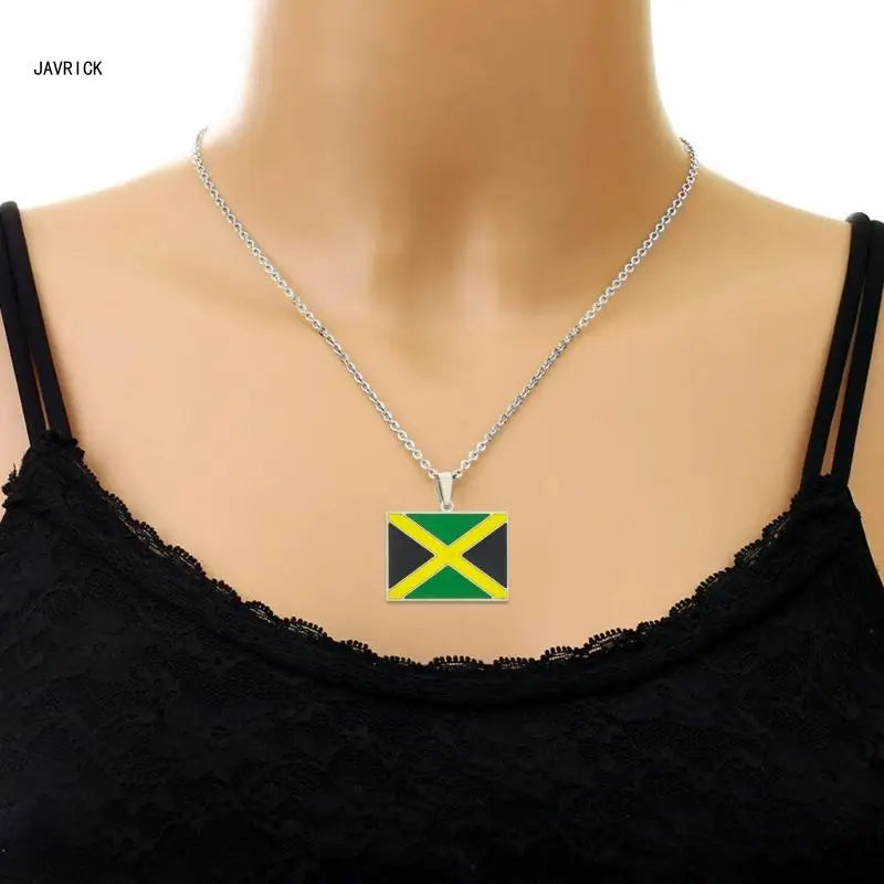 Fashion Country Map Necklace for Women Men Jamaica Pendant Necklace Gift D0LC