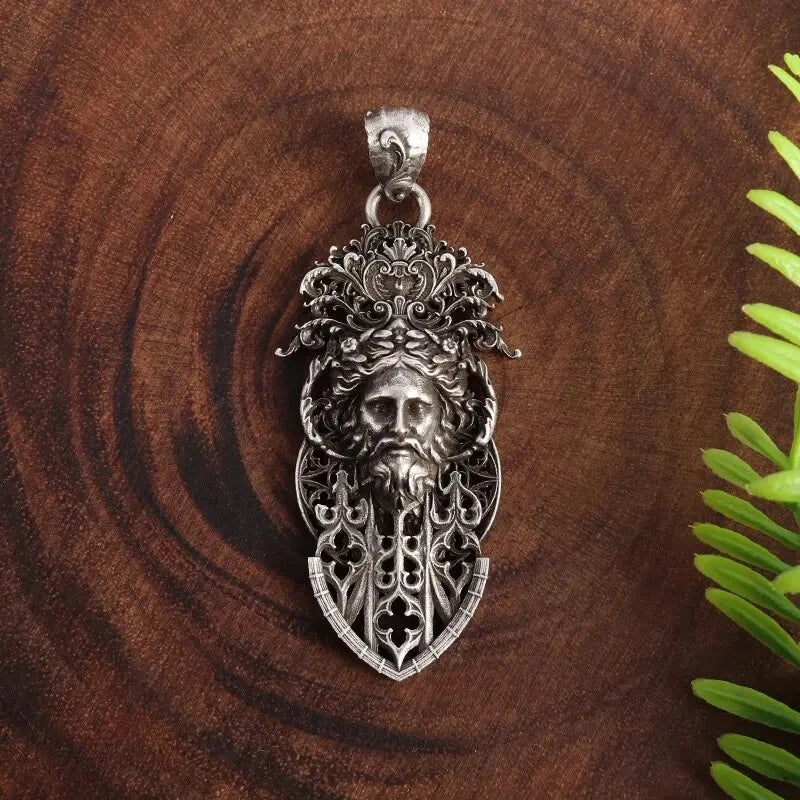 Retro Gothic Ancient Greek and Roman Mythology King of Olympus Zeus Necklace for Men Punk Trend Jewelry