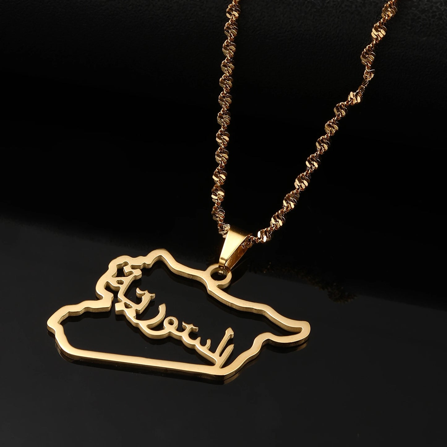 Syria Country Pendant Necklace Chain Jewelry Christmas Party Ornament