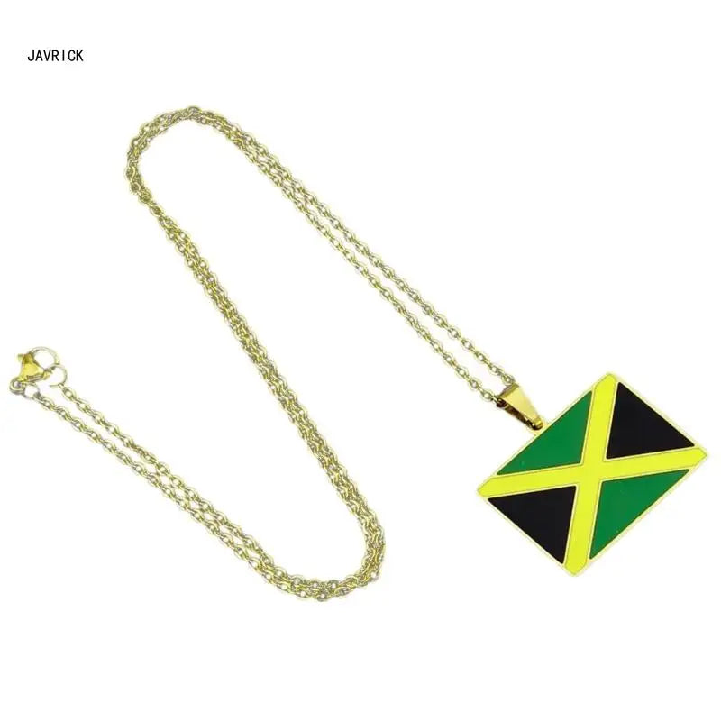 Fashion Country Map Necklace for Women Men Jamaica Pendant Necklace Gift D0LC