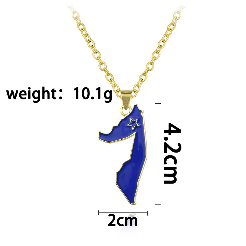 Somalia Map Pendant Necklaces Stainless Steel Pendant for Women Girls Gold Color Jewelry Soomaaliya Country Maps