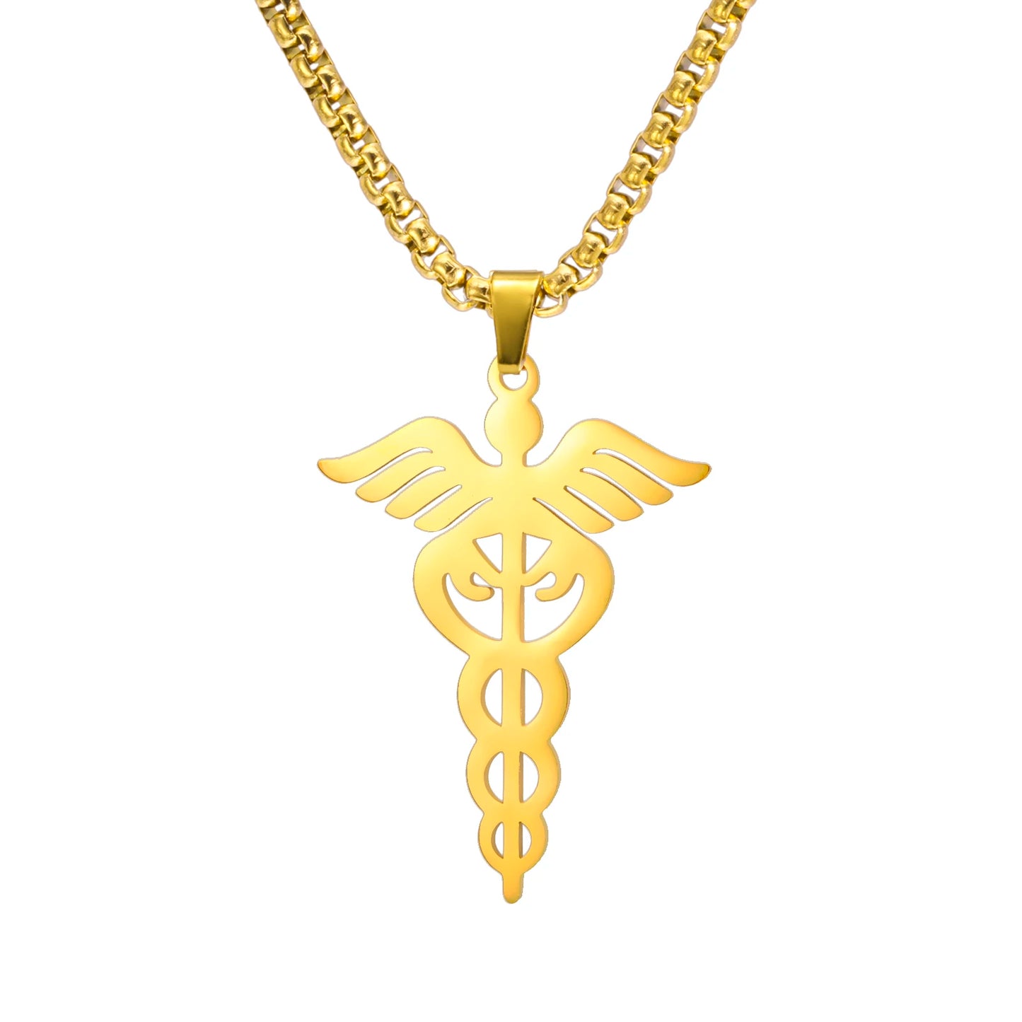 Vassago The Wand Of Asclepius The Roman Greek Asylum Necklace Men's and Women's Accessories Symbolize Health Jewelry